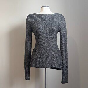 Calvin Klein Metallic Knit Sweater with Side Zip - Size S/M